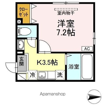 ルグランウィル[1K/23.48m2]の間取図