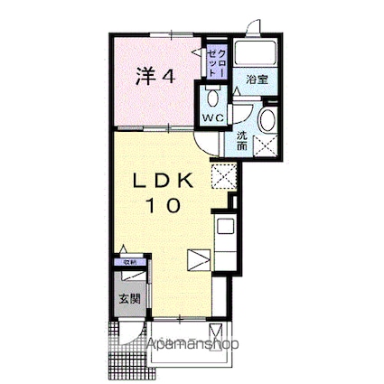 ビバコート[1LDK/32.44m2]の間取図