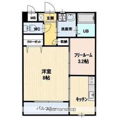Ｒｅｆｕｇｅ　Ｂ[1K/33.81m2]の間取図