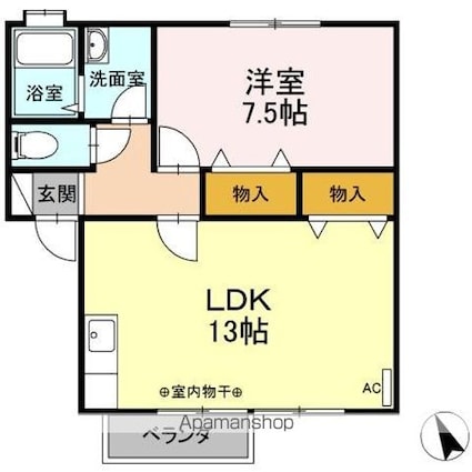 セジュール陽　ＡＢ[1LDK/48.89m2]の間取図