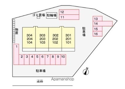 アビタシオン　グラース[2LDK/57.08m2]の配置図