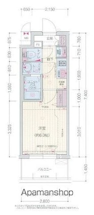 プレサンス千種駅前レガート「チクサエキマエ」[1K/20.72m2]の間取図