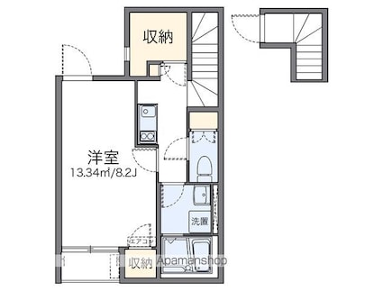 レオネクストレインボーヒルズ[1K/32.71m2]の間取図