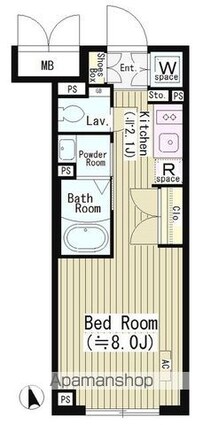 Ｃｅｎｔｅｎａｒｉｏ市谷二十騎町[1K/25.72m2]の間取図