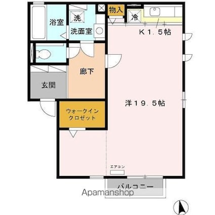 ステラ佐久平　Ａ[1K/55.44m2]の間取図