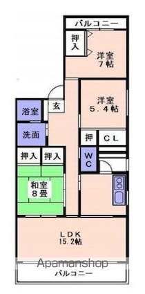 プレジール道後[3LDK/103.9m2]の間取図