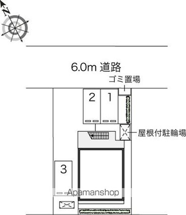 レオパレス瑞喜[1K/23.18m2]の配置図
