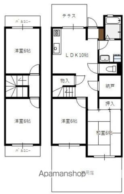 上河内タウンハウス[4SLDK/83.13m2]の間取図