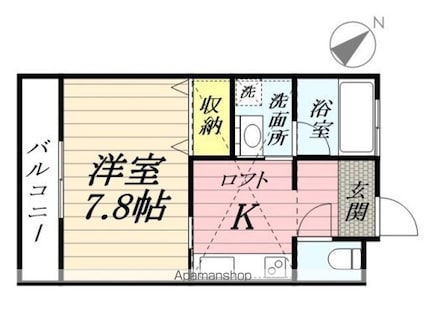 シャトー・クー[1K/29.75m2]の間取図