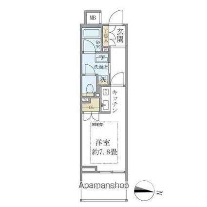 Ｂｒｉｌｌｉａ神楽坂ｉｄ[1R/24.84m2]の間取図