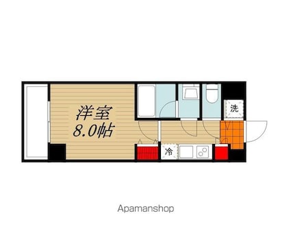 ドゥーエ向島[1K/26.08m2]の間取図