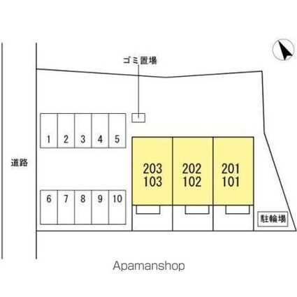 サンハイツ[2LDK/57.8m2]の配置図