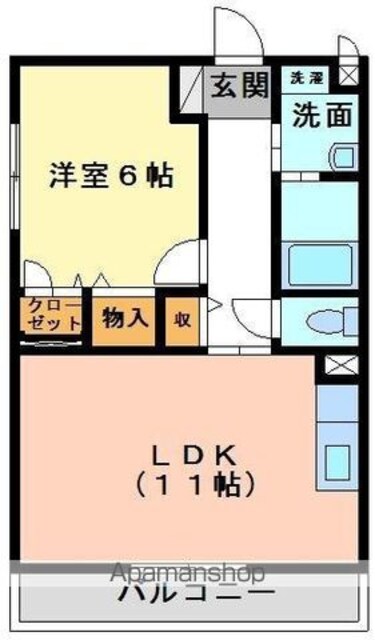 マリベール・ナトゥーア[1LDK/42.33m2]の間取図