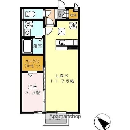 ボン・ヴォヤージュⅢ[1LDK/37.66m2]の間取図