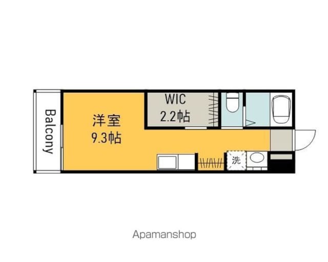 ベルハイム地御前[1R/23.1m2]の間取図