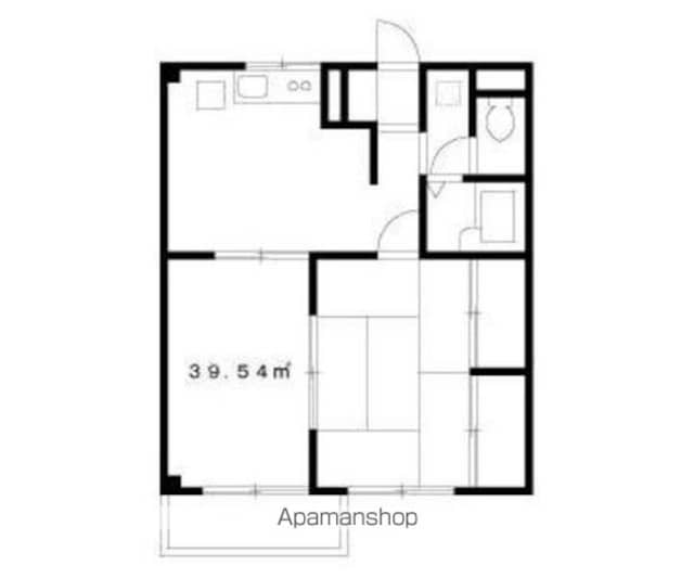 グランドール・Ｓ[2DK/39.54m2]の間取図