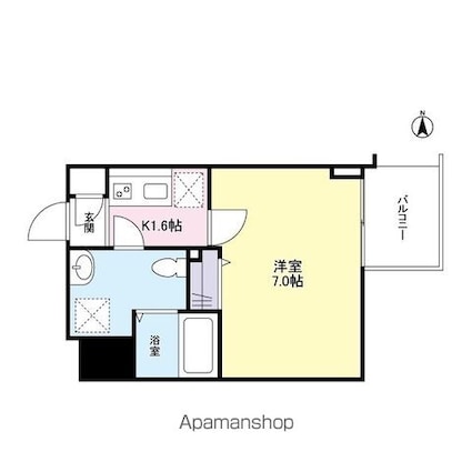 ガーラプレイス新宿御苑[1K/22.97m2]の間取図