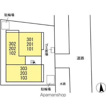 セレーノヴィータ中御所[1LDK/38.55m2]の配置図