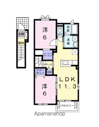 Ｍ＆Ａ・ドウ[2LDK/58.21m2]の間取図