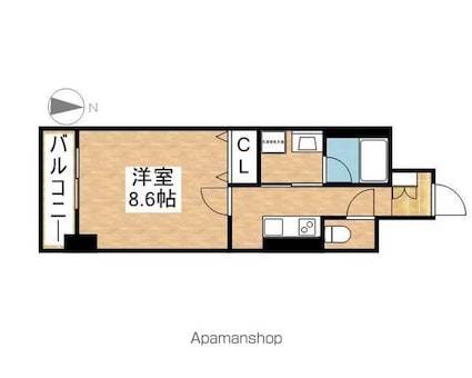 リ　ブラン東別院[1K/30.82m2]の間取図