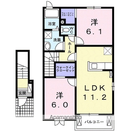 ルーラルレジデンス　ＴＩ[2LDK/57.63m2]の間取図