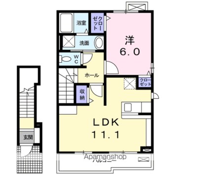 プリマベーラ　Ａ[1LDK/46.09m2]の間取図