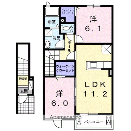 チロリアンコッティⅡ　Ａ[2LDK/57.64m2]の間取図