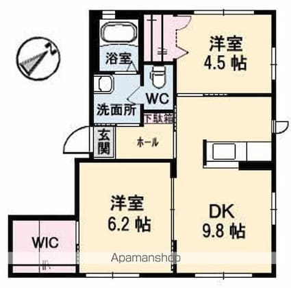 モンパルナスＵ[2DK/50.04m2]の間取図