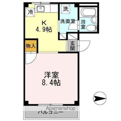 マルベリーハイツ[1R/29.29m2]の間取図