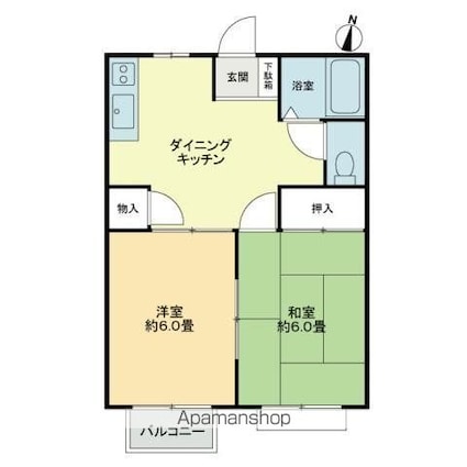 フォブールホロニックＡ[2DK/40.04m2]の間取図