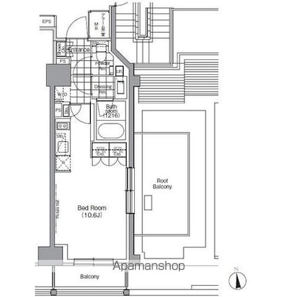 パークハビオ門前仲町[1R/29.14m2]の間取図