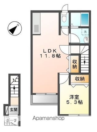 Ｒｅｆｏｒｔｅ（レフォルテ）[1LDK/45.61m2]の間取図