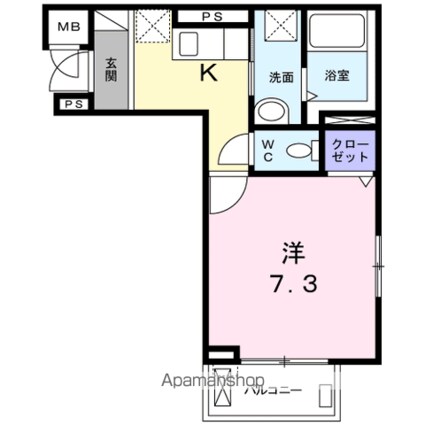 クレスト大島[1K/27.38m2]の間取図