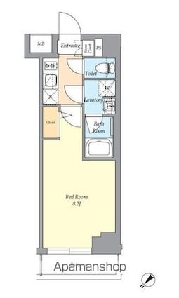 ＡＩＦＬＡＴ渋谷西原[1K/25.2m2]の間取図