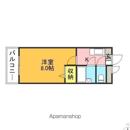 メゾン・ド・ルノン[1K/23.2m2]の間取図