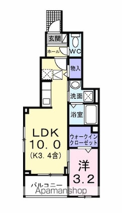 花水木[1LDK/35.06m2]の間取図