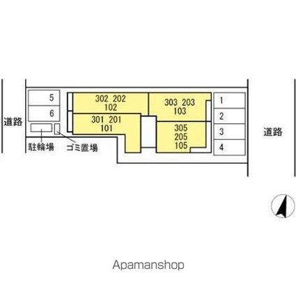 オリヴィエ西町[1LDK/42.72m2]の配置図