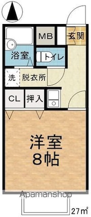 ハイムサンライズＡ[1K/27m2]の間取図