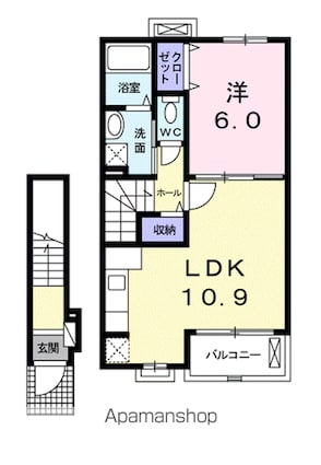 スプレンデール　Ⅰ[1LDK/44.39m2]の間取図