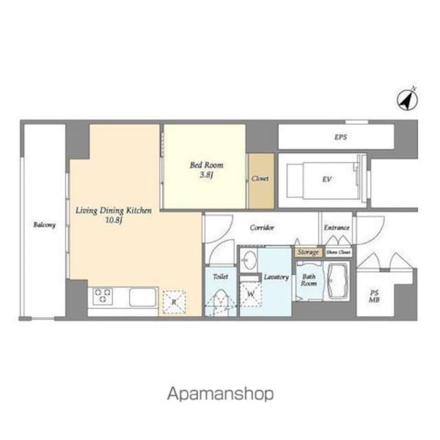 アクティ上池袋[1LDK/44.03m2]の間取図