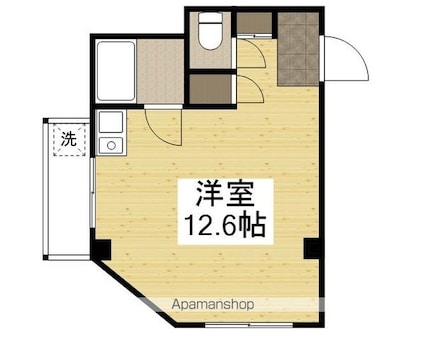 アルソーレサガタ[1R/28.5m2]の間取図