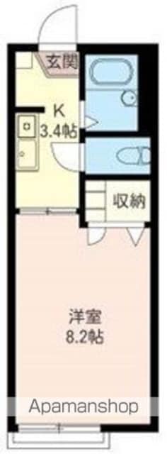 東京都立川市羽衣町１丁目[1K/24.18m2]の間取図