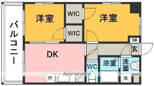 福岡市東区箱崎のマンションの間取り