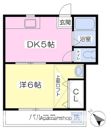 メゾンタナカ[1DK/22.89m2]の間取図