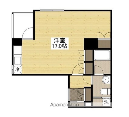 広島県広島市中区東白島町[1R/36.36m2]の間取図