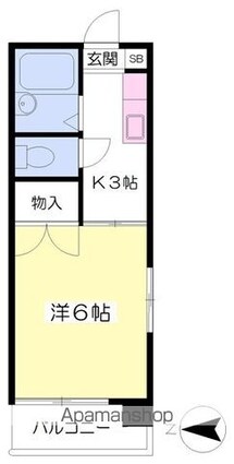 メゾン高砂[1K/18.95m2]の間取図