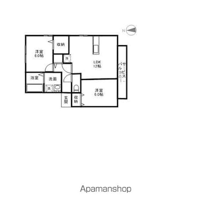 群馬県太田市西矢島町[2LDK/57.89m2]の間取図