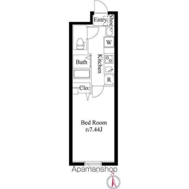 エルファーロ三軒茶屋Ⅱ[1K/23.42m2]の間取図
