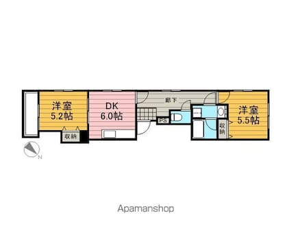 パレドール・タケダ[2DK/44.76m2]の間取図
