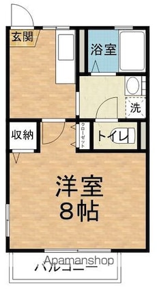 ディアス・ボヌールＣ[1K/26.4m2]の間取図